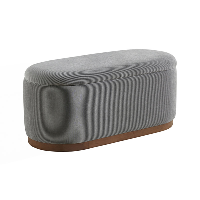 1PC Lift Top Storage Bench, Gray