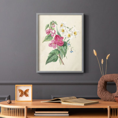 Antique Garden Bouquet IV, reproduction encadrée - bois massif