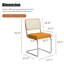 Ensemble de 2 chaises d'appoint, revêtement en velours orange riche, dossier en rotin, structure en acier chromé, design Mid-Century moderne