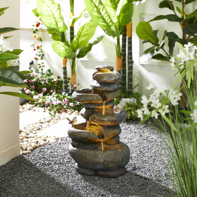 Farhaad Outdoor Sculptural Fountain with Lights