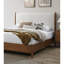 Tête de lit à panneau de couleur noyer beige rembourré 1pièce lit en bois massif prêt pour le matelas style Mid-Century moderne-1329606769