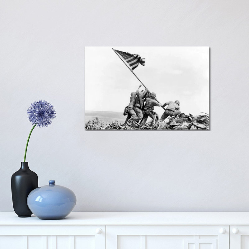 Raising The Flag On Iwo Jima, February 23, 1945 by Joe Rosenthal - Wrapped Canvas Print, 30.48 cm H x 45.72 cm W