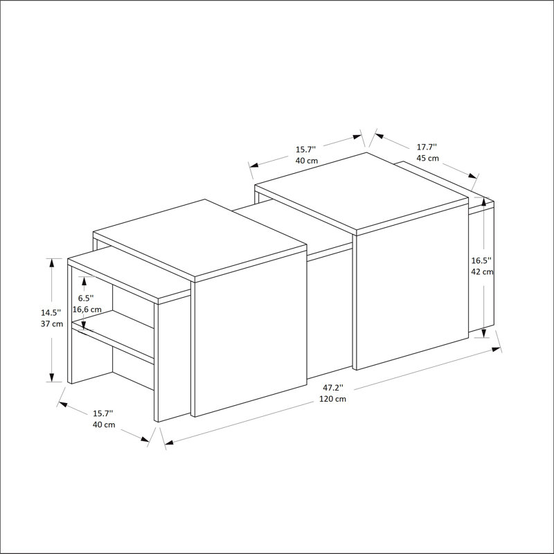 Erum Sled Coffee Table with Storage, White