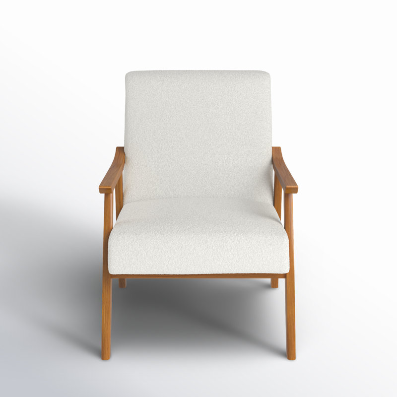 Brimer Upholstered Armchair, White Faux Fur