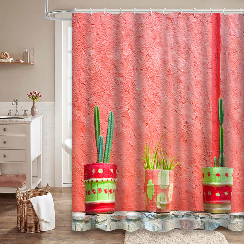 Rideau de douche Green Cactus, L 72 po x l 72 po