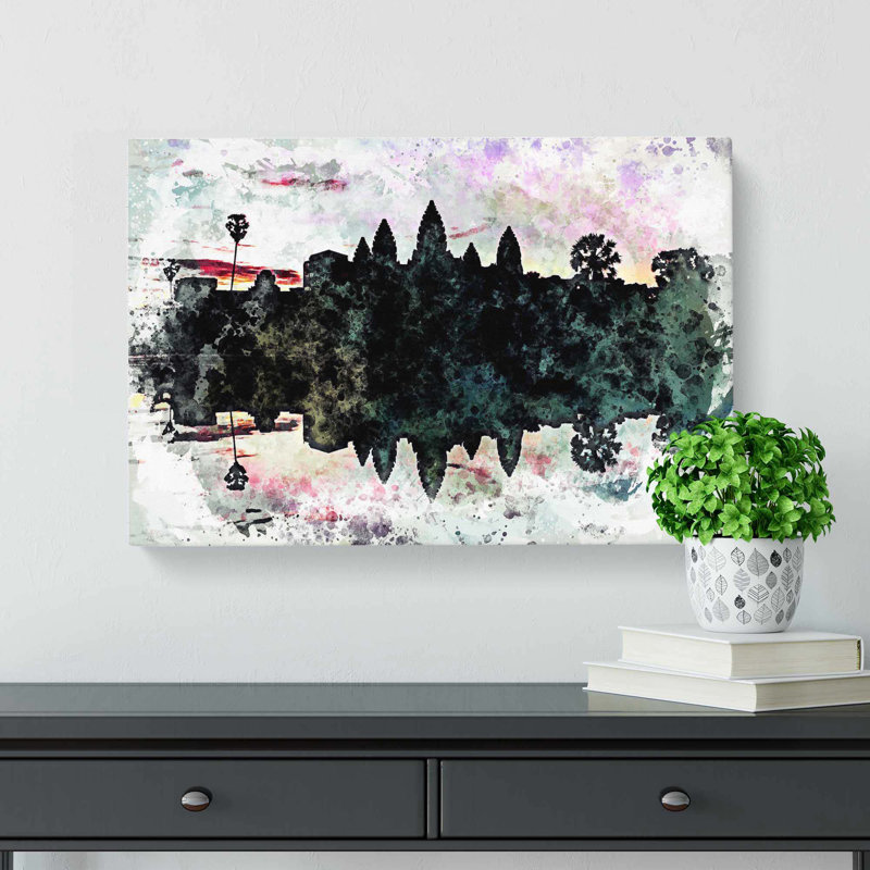 Angkor Wat in Cambodia in Abstract - Wrapped Canvas, 60cm H x 91cm W x 3cm D