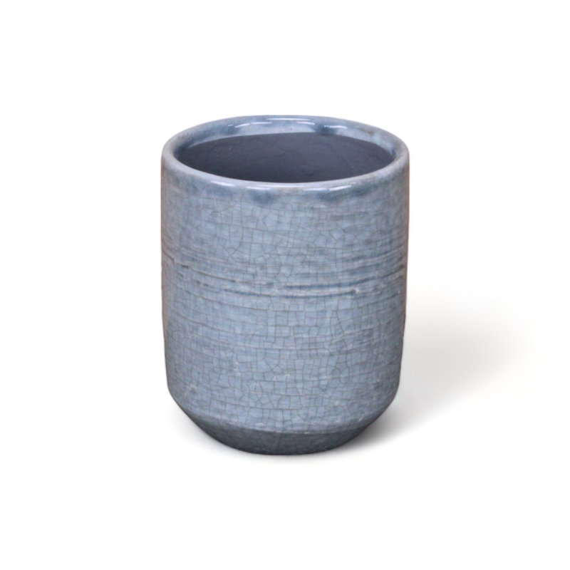 Pot à fleurs en céramique Sia, Gris, H 4,75 po x l 4 po x P 4 po