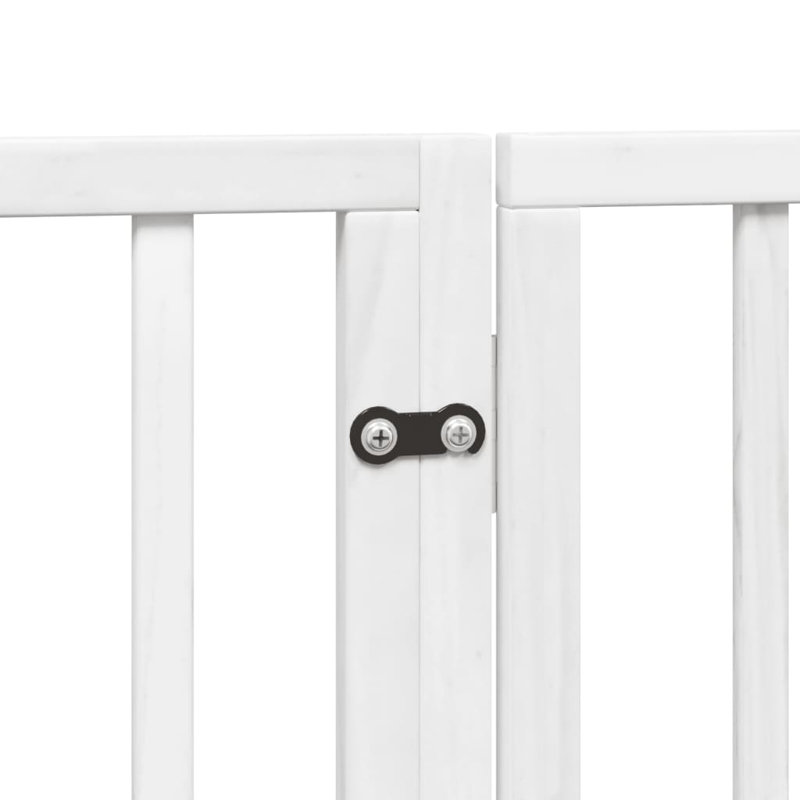 Archie & Oscar Dog Gate With Door Foldable 15 Panels White 750 Cm Poplar Wood, 60cm H x 750cm W x 2cm D, White