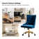 Lisa Swivel Height-Adjustable Wingback Tilting Velvet Task Chair with Tufted Naihead Trim