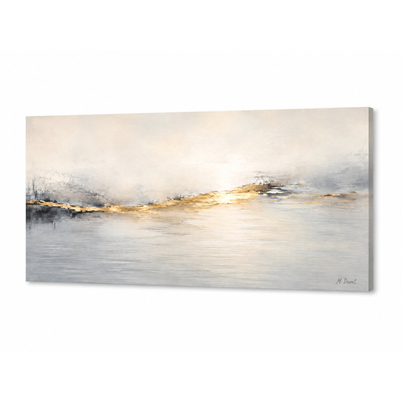 Art mural sur toile lumineux abstrait, H 27,5 po x l 55 po x P 1,5 po