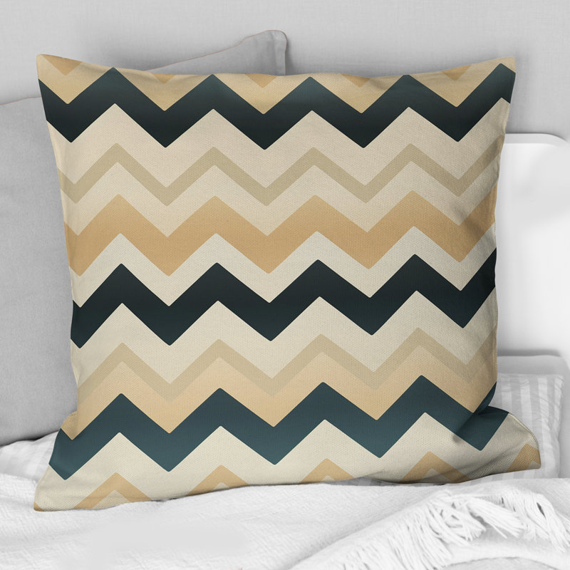Coussin décoratif en polyester ivoire à motif de chevrons Boho Accents, H 18 po x l 18 po