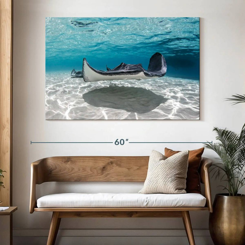 Crowle Cayman Palms Stingray, H 34 po x l 51 po