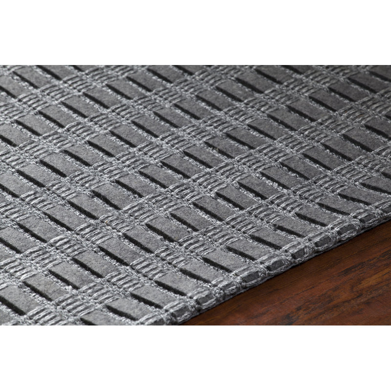 Tapis de zone grise tissé à la main Allerdale, Rectangle 7 pi 9 po x 10 pi 6 po