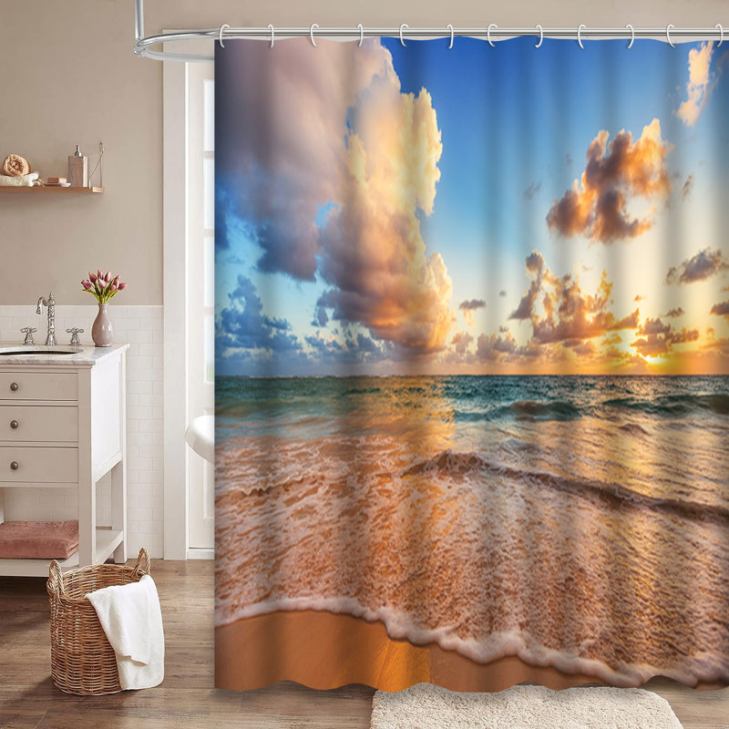 Magnifique rideau de douche avec 12 crochets, L 72 po x l 84 po