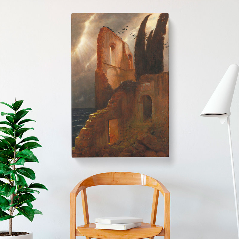 Ruin by Arnold Bocklin - Wrapped Canvas Painting, 76cm H x 50cm W x 3cm D