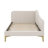 Upholstered Daybed With Headboard And Armrest, Support Legs-1429601899