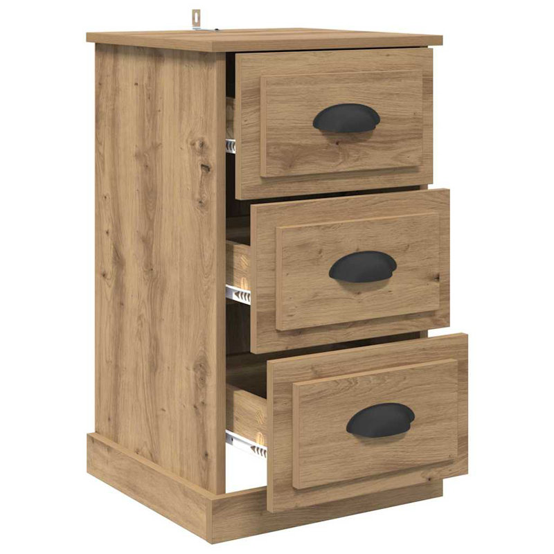 39cm W Manufactured Wood Bedside Table, Artisan Oak