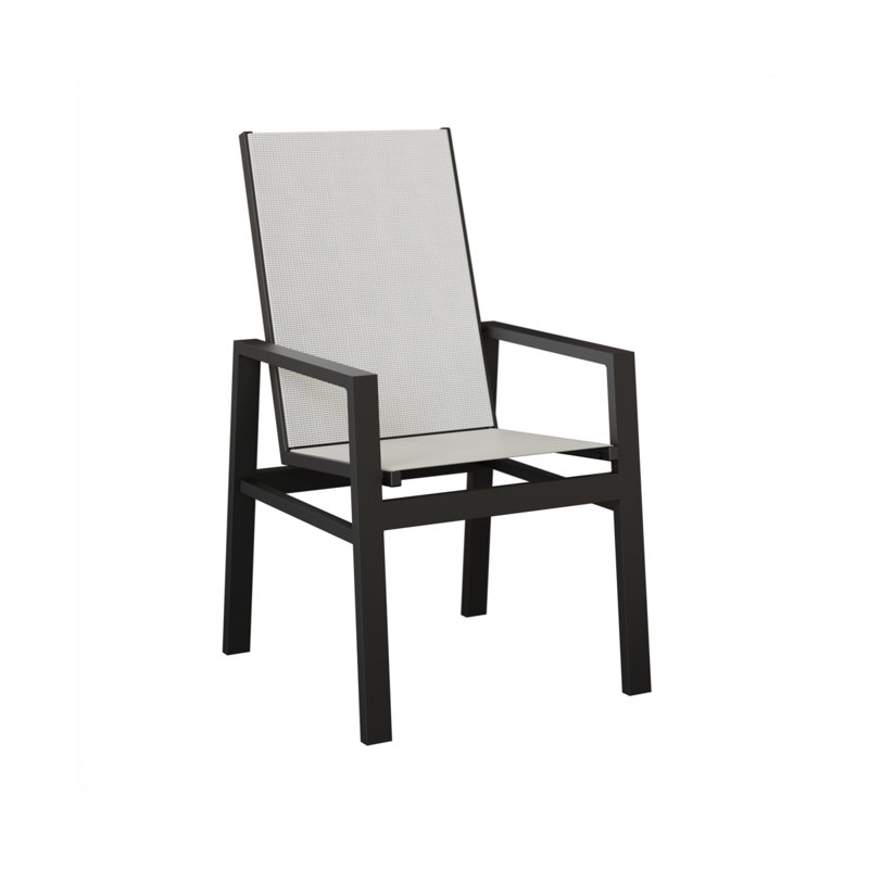 Chaise berçante à dossier haut Berlin Gardens Vida, Aluminium noir mat, Noir luxe