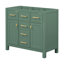 Meuble-lavabo simple 36 po avec 4 tiroirs et 2 armoires, meuble-lavabo moderne 36 po sans lavabo, meuble de rangement pour la salle de bain, meuble-lavabo avec cadre en bois massif seulement, vert