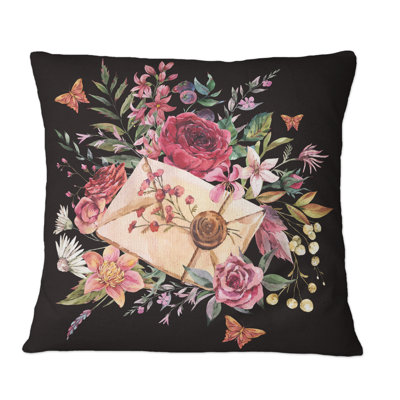 Coussin décoratif rétro avec fleurs rétro