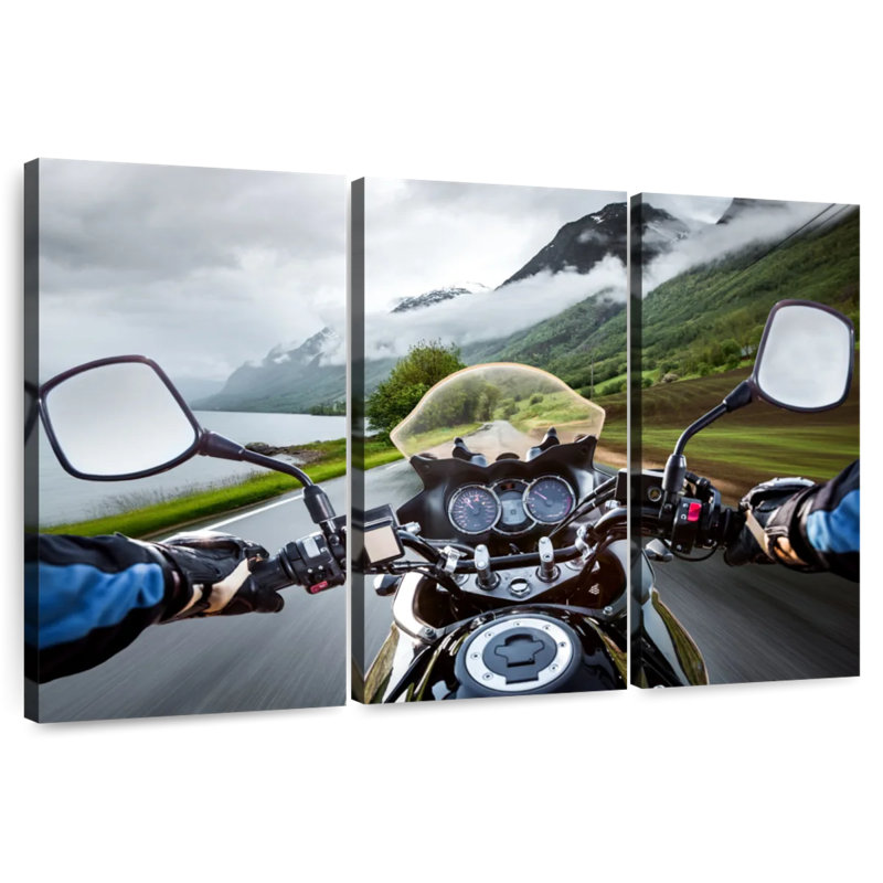 Motorcycle Ride View, 42" H x 65" W