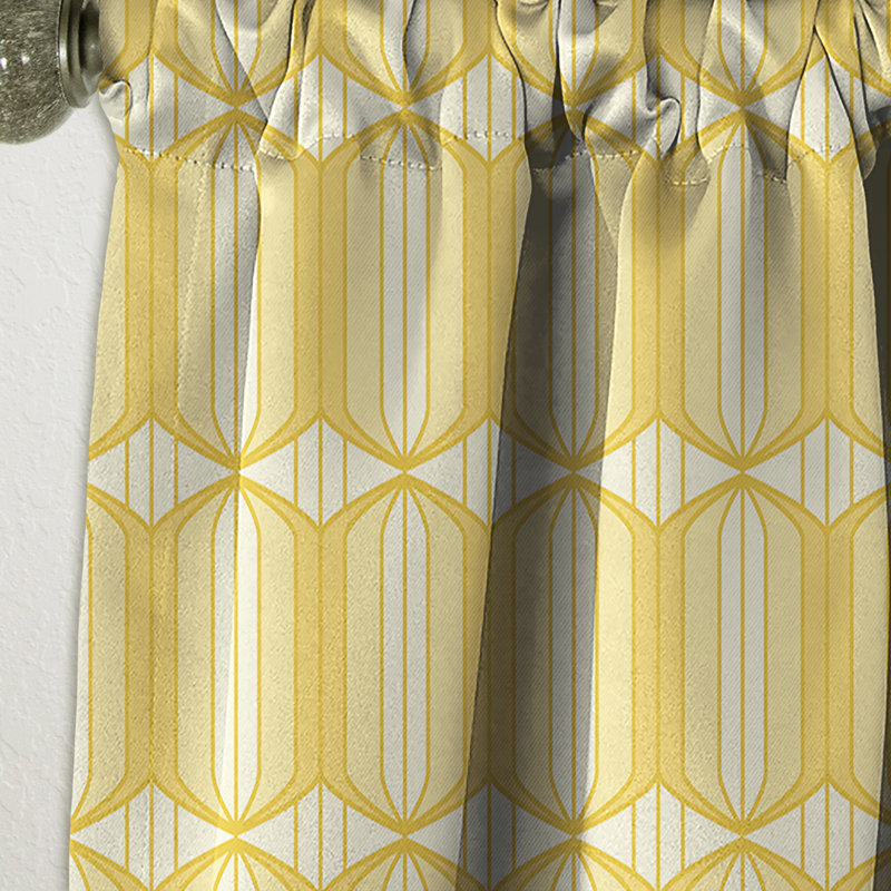 Rideau simple en velours géométrique à pois, L 52 po x L 120 po