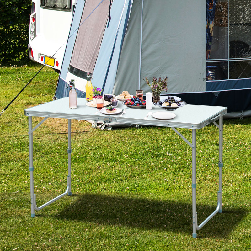 Table de camping pliante portative 47 po - Hauteur réglable, légère, pour le garage, le pique-nique, les travaux à l'intérieur