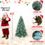 Arbre de Noël de 8 pi, couleur bleue, 2458 pointes, branche à charnières pour un démontage rapide, base en métal sécurisée teintée des Fêtes, branches faciles à assembler et décor renforcé