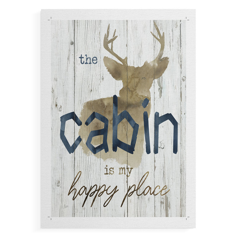 Happy Place Cabin - Impression sur toile seulement - NON-CADRE, H 18 po x l 12 po
