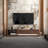 Culver 89'' W 2-Drawer Sleek TV Stand Media Console With Ambient Lighting And 2-Tier Tempered Glass-2093118894