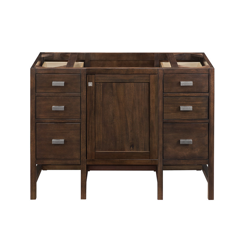 Addison 48'' W Single Vanity, Mid-Century Acacia, 8" Widespread, White Zeus