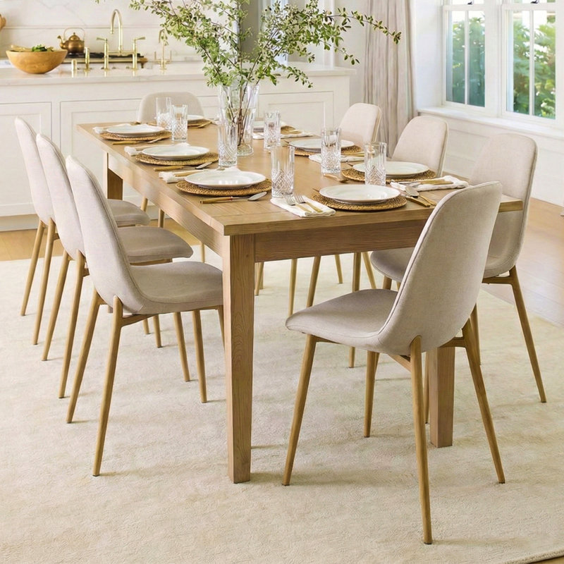 Chaise d'appoint rembourrée en tissu, Beige