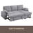 91"W Fabric Reversible Sleeper Sectional With Storage Chaise, Drop-Down Table, Cup Holders And Charging Ports-46676617