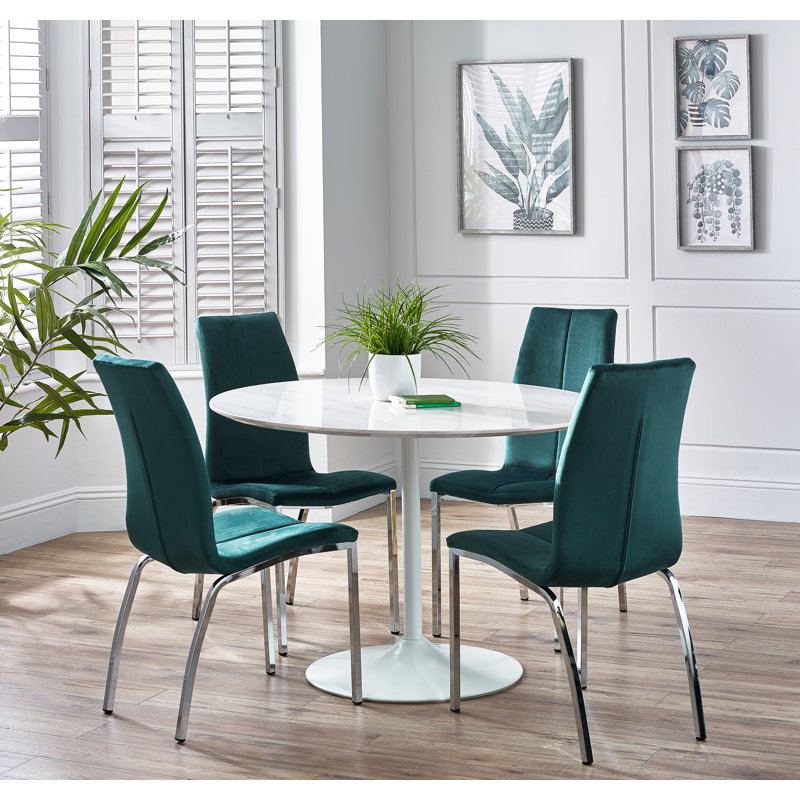Knudsen Velvet Upholstered Side Chair, Green
