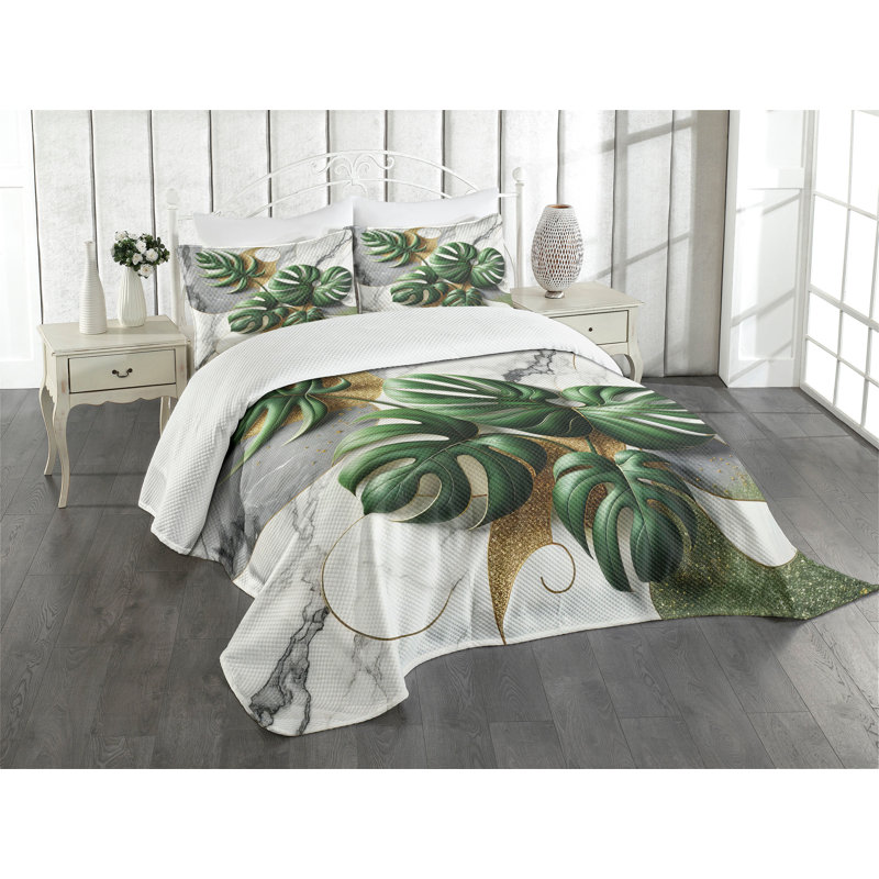Polyester Floral Coverlet, King Coverlet / Bedspread + 2 Standard Shams