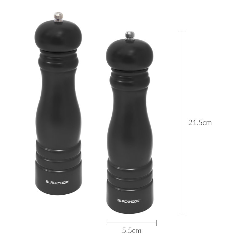 Brand Wood No Power Source Required / Manual Salt & Pepper Mill Set, Black