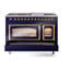 ILVE UN48FNMPEGG Nostalgie II Noblesse 48 inch Dual Fuel Range (8 Sealed Burners + Griddle, Triple Glass Door)-264993626-264993630-264993570