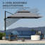 Outsunny 3 x 3 m Cantilever Parasol w/ Aluminium Frame, Cover Light Grey