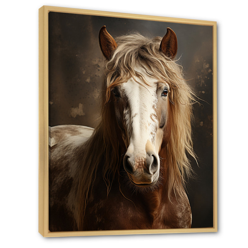 Kededra Brown Horse Harmonious Balance, reproduction d'art sur toile, Cadre flottant érable, H 40 po x l 30 po x P 1,5 po