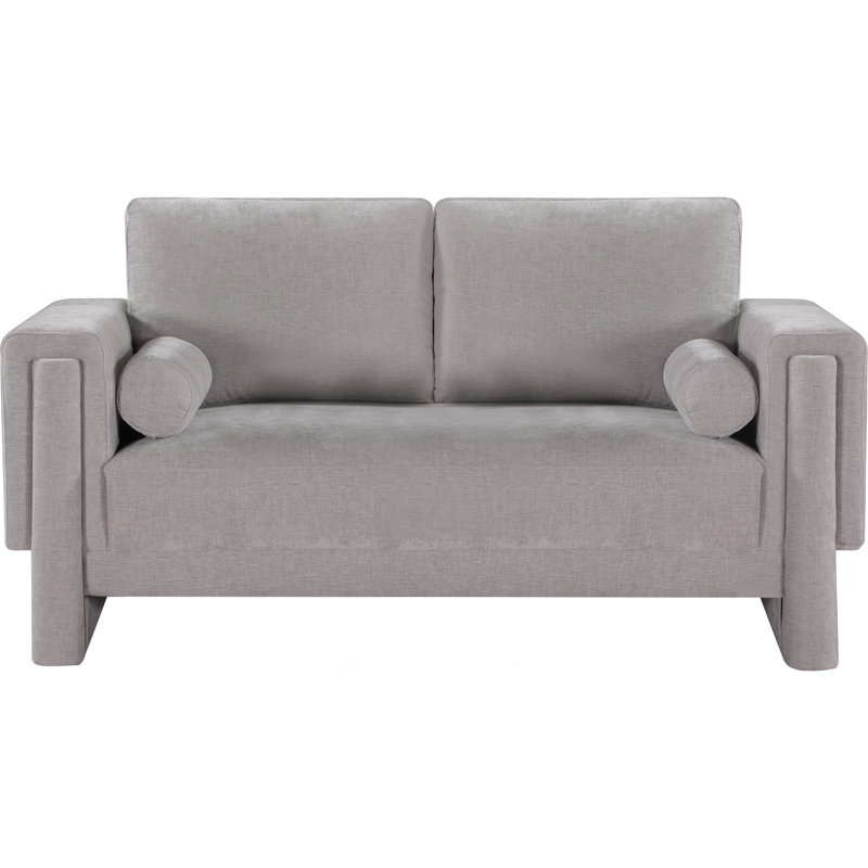 Ivanio Upholstered 65'' Loveseat, Grey Chenille Fabric