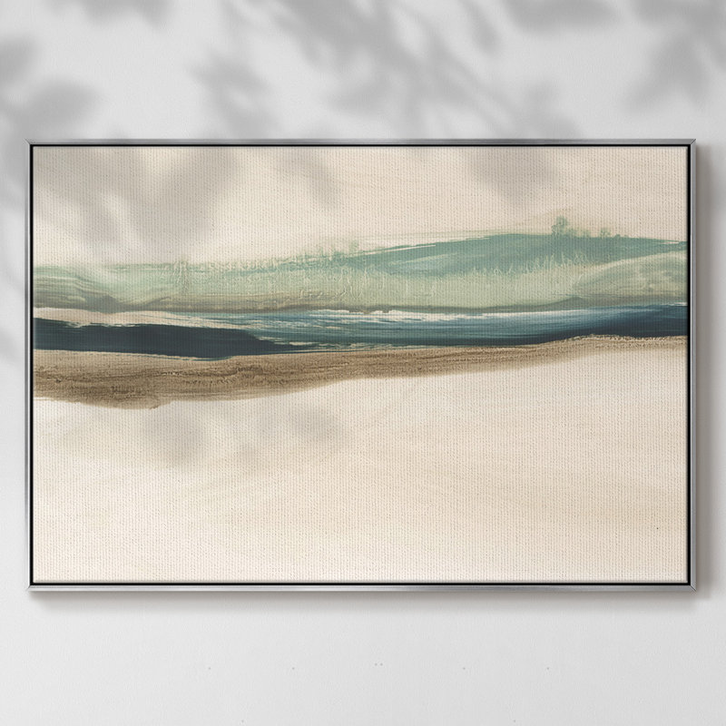 «Layered Horizon II», reproduction sur toile, Toile argentée avec cadre flottant, H 17 po x l 25 po x P 2 po