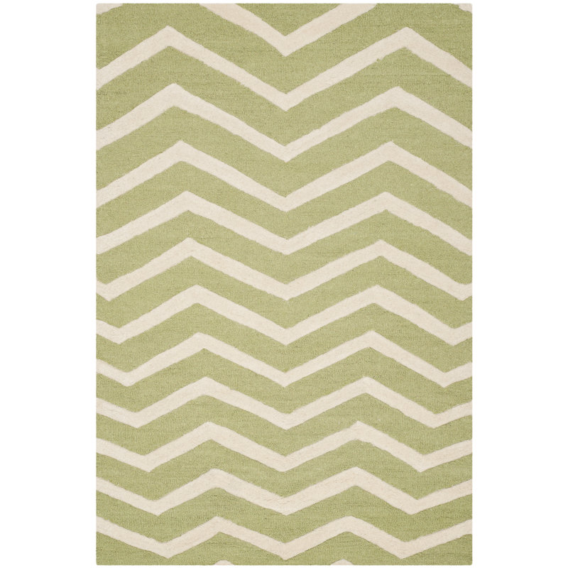 Shept Mallet Chevron Wool Hand Woven Area Rug, Rectangle 152 x 244 cm