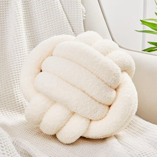 This Hand-Knotted Round Looped Plush Pillow Is Soft, A Lovely Decorative Cushion For Home Styling.