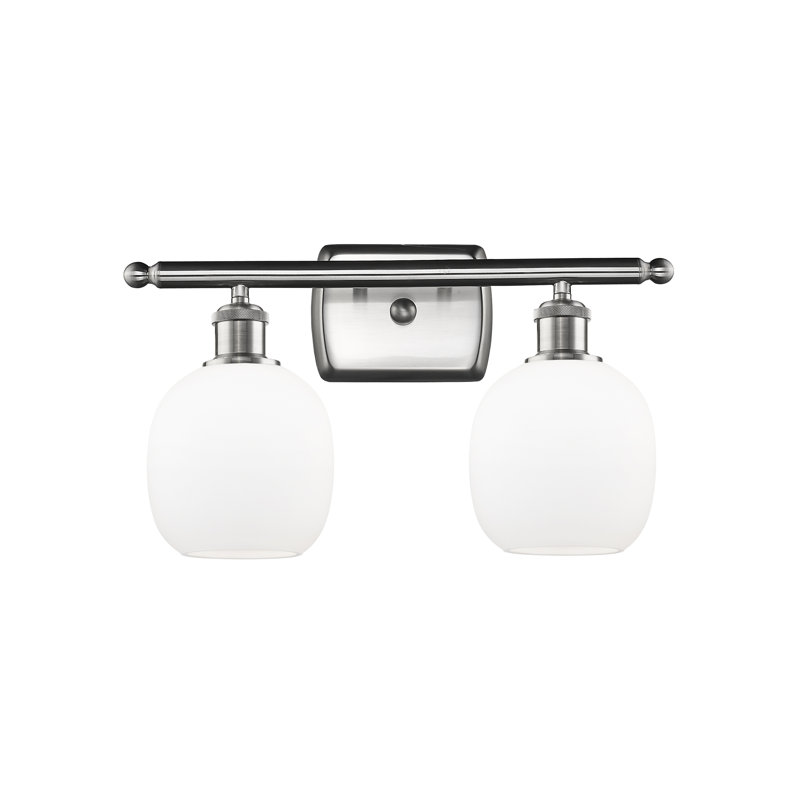 Éclairage de salle de bain à intensité variable 2 lumières Carlucci, Ampoule DEL 6 watts Vinage, Nickel satiné brossé