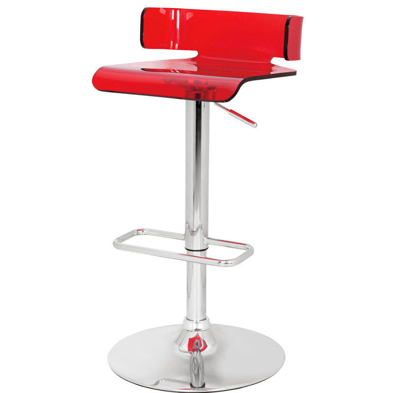 Tabouret pivotant rouge et polyvalent