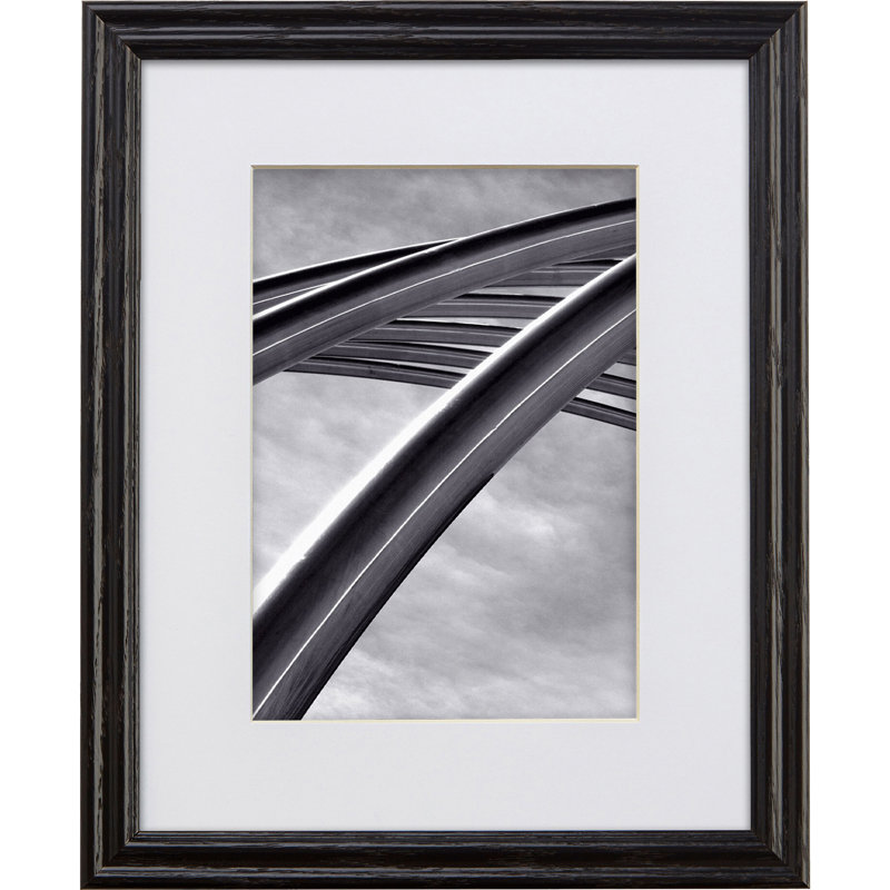 Cadre photo en bois massif Nevelyn, 14 po x 18 po emmêlé à 12 po x 16 po