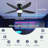 Ceiling Fan With Light, 48" RGB Low Profile Ceiling Fans With Lights And Remote Control, Dimmable, DC Reversible Motor, Noiseless, 6 Speeds Flush Mount Ceiling Fan For Bedroom-1115020098-1115020100