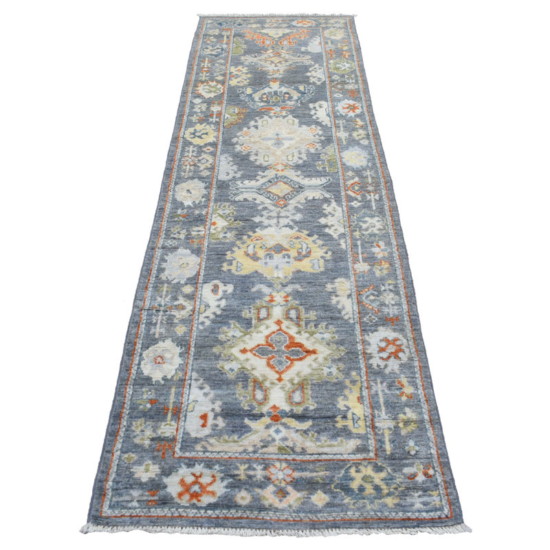 Anisa One-of-a-Kind Runner 2'9" X 9'9" New Age Runner Wool Area Rug in Grey