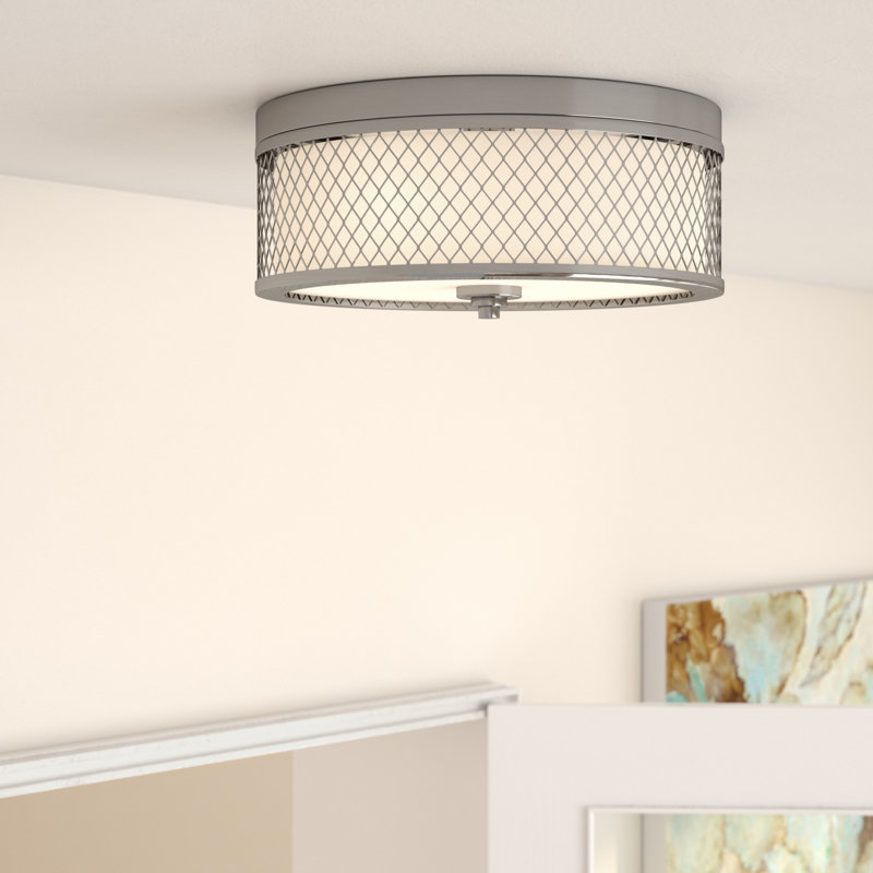 Malang Glass Flush Mount, Brushed Nickel