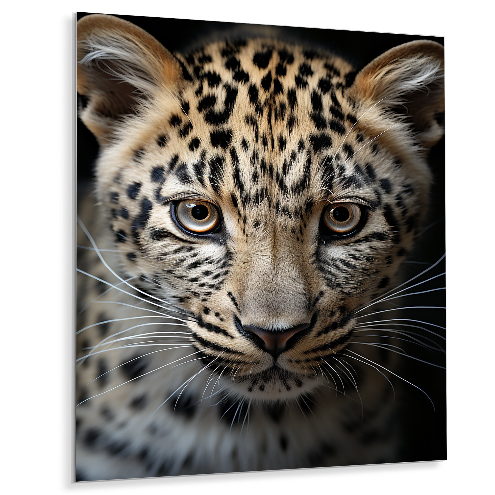 Ancienne Tapisserie Murale Guépard Léopard - Style Vintage, Motif Animalier - Occasion Avec Légères Marques